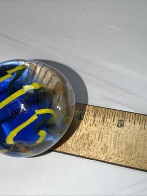 Pele’s Glass Hawaii Blue & Yellow Clear Art Glass Whale Figurine Paperweight - Thumbnail 10