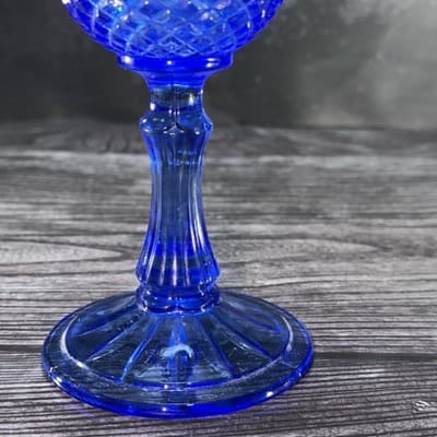 Vintage Avon by Fostoria Glass 8" Cobalt Blue Glass GEORGE WASHINGTON GOBLET - Thumbnail 3