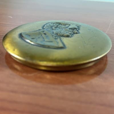 VTG Lincoln Columbus Ohio Wax Paper Art Quote Medallion Paperweight - Thumbnail 5