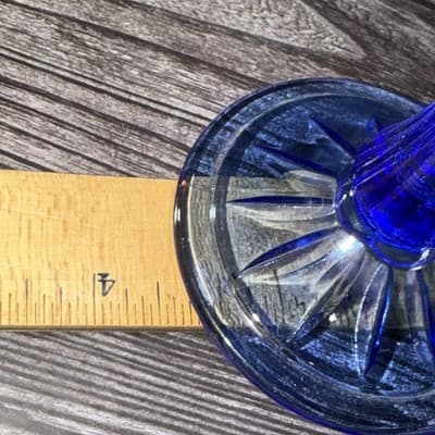 Vintage Avon by Fostoria Glass 8" Cobalt Blue Glass GEORGE WASHINGTON GOBLET - Thumbnail 12