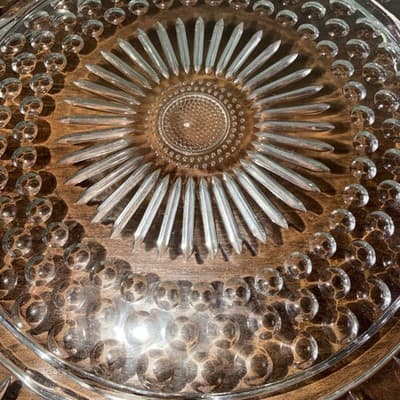 Federal Glass Clear Sunburst Scalloped Cake Dish Party Plate Dessert Platter - Thumbnail 2