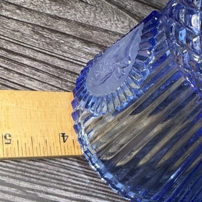 Vintage Avon by Fostoria Glass 8" Cobalt Blue Glass GEORGE WASHINGTON GOBLET - Thumbnail 11