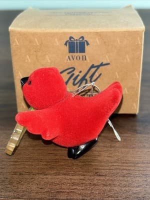 Avon Gift Collection Tree Trimmer Friends CARDINAL Bird Snowflake Ornament VTG - Thumbnail 3