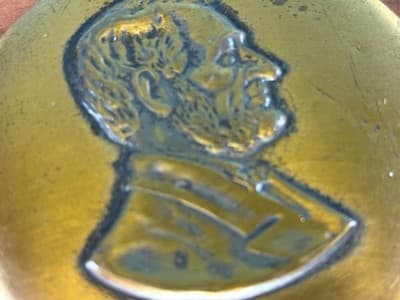 VTG Lincoln Columbus Ohio Wax Paper Art Quote Medallion Paperweight - Thumbnail 9