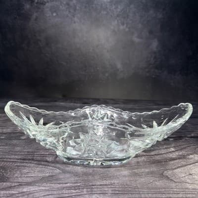 ANCHOR HOCKING Vintage STAR OF DAVID Banana Split GONDOLA BOAT DISH Oval