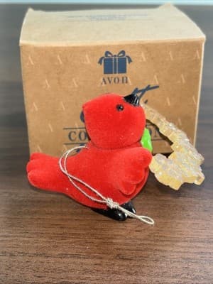 Avon Gift Collection Tree Trimmer Friends CARDINAL Bird Snowflake Ornament VTG - Thumbnail 6