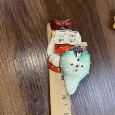 Vtg Hummel Style Boy Girl Reading Toddler Book Salt & Pepper Japan Sleepy Eyes - Thumbnail 13