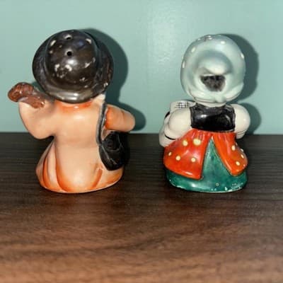 Vtg Hummel Style Boy Girl Reading Toddler Book Salt & Pepper Japan Sleepy Eyes - Thumbnail 4