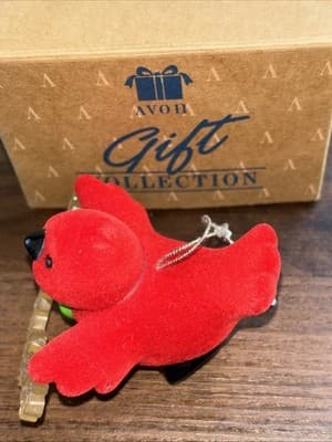 Avon Gift Collection Tree Trimmer Friends CARDINAL Bird Snowflake Ornament VTG - Thumbnail 4