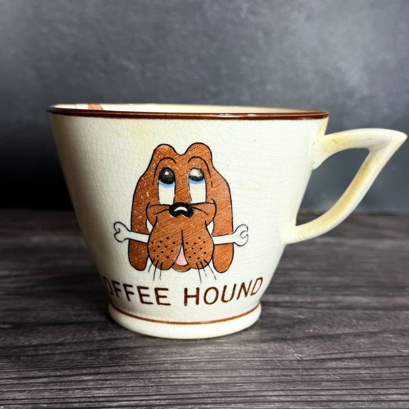 Vintage Victoria Ceramics Coffee Hound Measuring Mug Made in Japan
