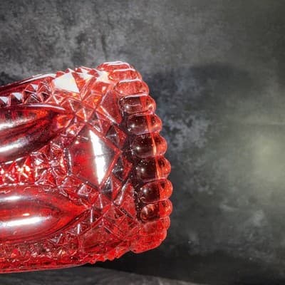 Vintage Votive Flash Painted Glass 4" Candle Holders Set of 2 Red - Thumbnail 7