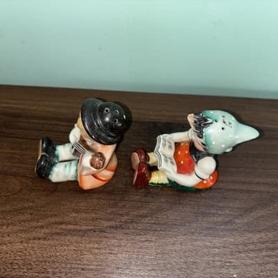 Vtg Hummel Style Boy Girl Reading Toddler Book Salt & Pepper Japan Sleepy Eyes - Thumbnail 7