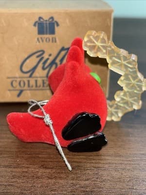 Avon Gift Collection Tree Trimmer Friends CARDINAL Bird Snowflake Ornament VTG - Thumbnail 7