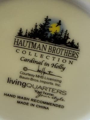 Cardinal & Holly Porcelain Pitcher Hautman Brothers Collection Birds Of Winter - Thumbnail 9
