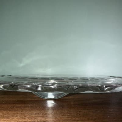 Federal Glass Clear Sunburst Scalloped Cake Dish Party Plate Dessert Platter - Thumbnail 7