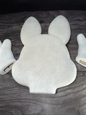 VTG Ceramic Large Bunny Hands & Head Easter Decor Garden Statue Fence DIY Doll - Thumbnail 9