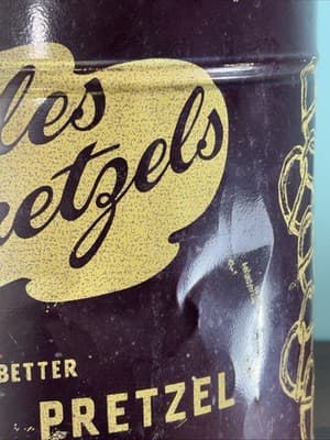 Vintage Charles Chips, Charles Pretzels Extra Large Tin Calhoun KY Mountville PA - Thumbnail 4