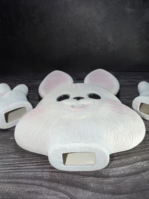 VTG Ceramic Large Bunny Hands & Head Easter Decor Garden Statue Fence DIY Doll - Thumbnail 3