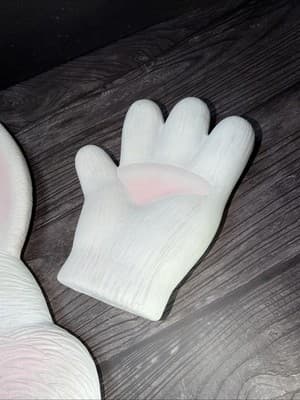 VTG Ceramic Large Bunny Hands & Head Easter Decor Garden Statue Fence DIY Doll - Thumbnail 4