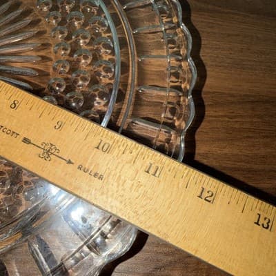 Federal Glass Clear Sunburst Scalloped Cake Dish Party Plate Dessert Platter - Thumbnail 11