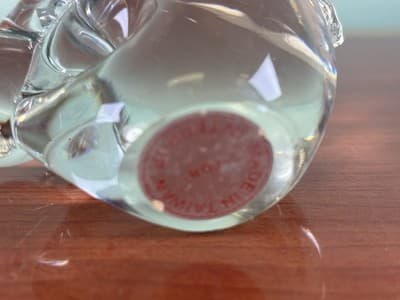 Clear Glass Rabbit Paperweight Figurine Created Crystal Made In Taiwan EUC - Thumbnail 6