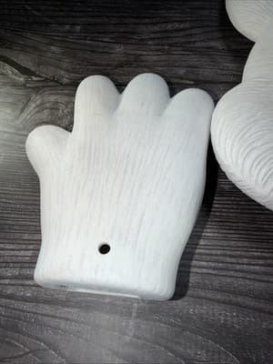 VTG Ceramic Large Bunny Hands & Head Easter Decor Garden Statue Fence DIY Doll - Thumbnail 11