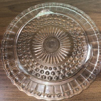 Federal Glass Clear Sunburst Scalloped Cake Dish Party Plate Dessert Platter - Thumbnail 8