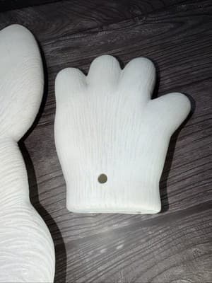 VTG Ceramic Large Bunny Hands & Head Easter Decor Garden Statue Fence DIY Doll - Thumbnail 12