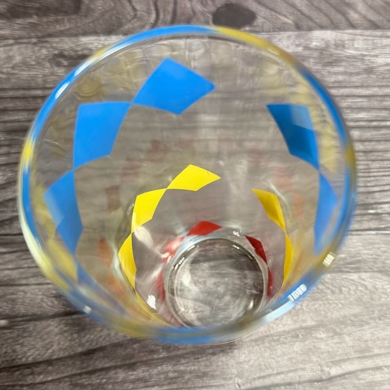 Vintage Mid-Century Libbey Harlequin Diamond Pattern Drinking Glass Tumbler - Thumbnail 3