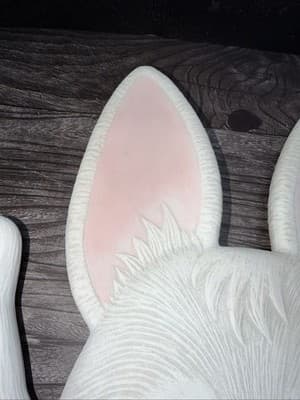 VTG Ceramic Large Bunny Hands & Head Easter Decor Garden Statue Fence DIY Doll - Thumbnail 7