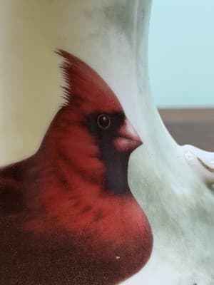 Cardinal & Holly Porcelain Pitcher Hautman Brothers Collection Birds Of Winter - Thumbnail 2