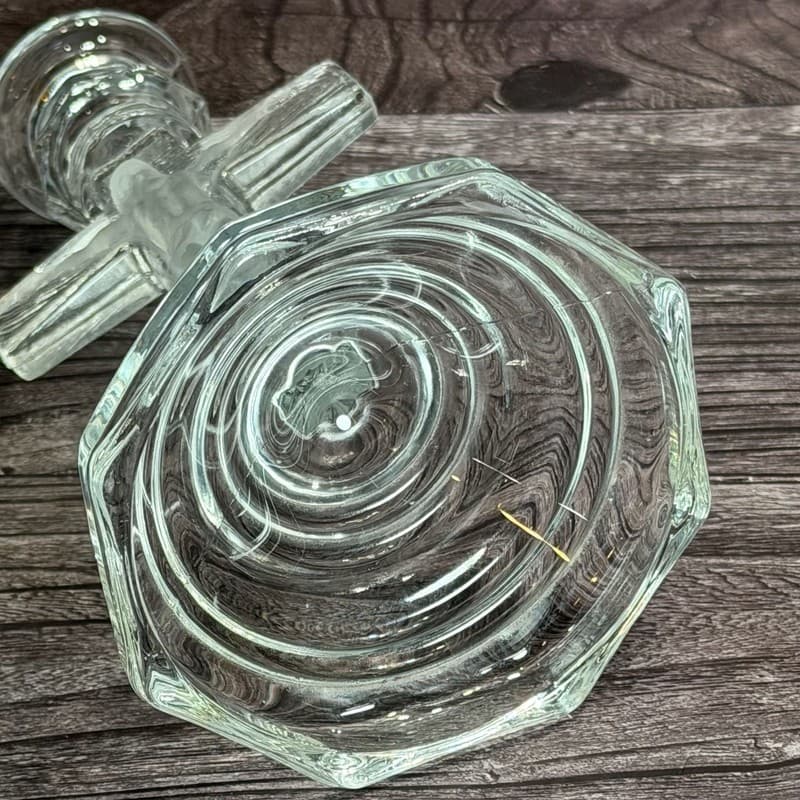 Hoffman Vintage Clear Glass Crucifix Jesus Candlestick Holder 8" - Thumbnail 11