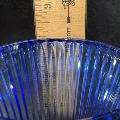 Vintage Avon by Fostoria Glass 8" Cobalt Blue Glass GEORGE WASHINGTON GOBLET - Thumbnail 10