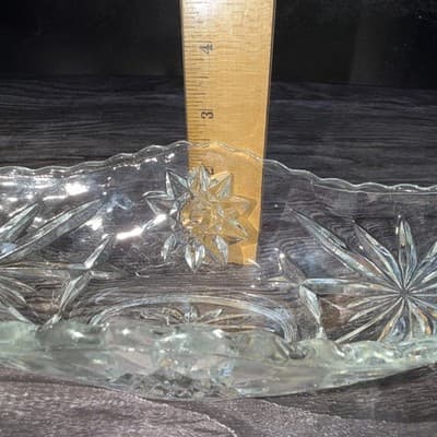 ANCHOR HOCKING Vintage STAR OF DAVID Banana Split GONDOLA BOAT DISH Oval - Thumbnail 17