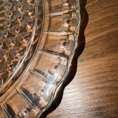 Federal Glass Clear Sunburst Scalloped Cake Dish Party Plate Dessert Platter - Thumbnail 3