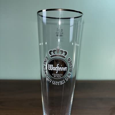 Warsteiner Gold Rimmed Beer Pilsner Lager Glass 0.3l / half pint Advertising VTG - Thumbnail 2