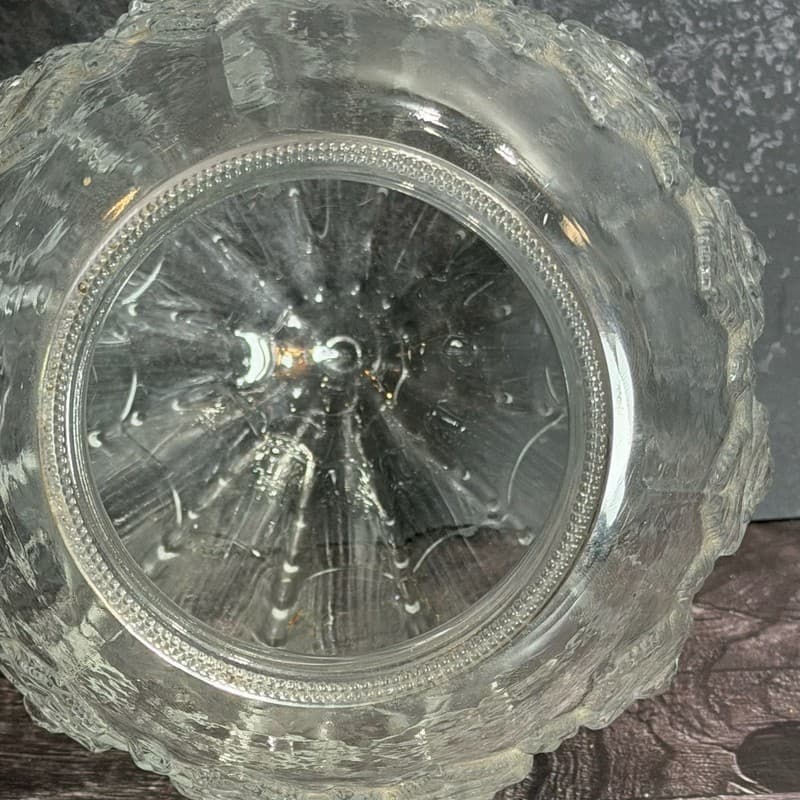 Antique Embossed Clear Rose Glass Globe Replacement Lamp Shade - Thumbnail 3