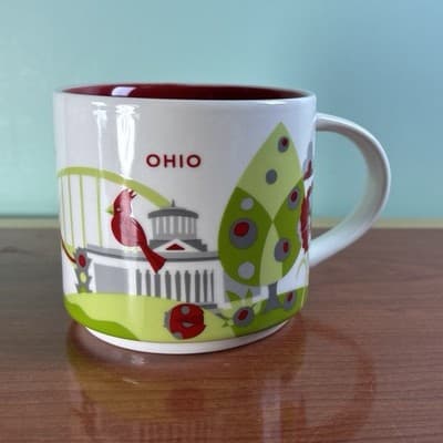 Starbucks Ohio Coffee Mug 14oz. You Are Here Collection Clean