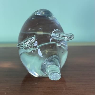 Glass Long Snout Nose PIG Hand Cooler or Paperweight Clear Figurine - Thumbnail 5