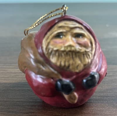 Enesco Lefever Folk Art Santa Figurine Chubby Roly Poly Christmas Decor - Thumbnail 2