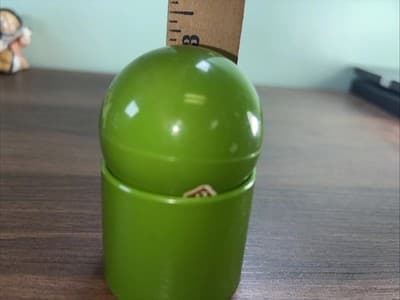Green MCM Plastic Salt Pepper Round Nesting HC Made In Denmark Flag - Thumbnail 11