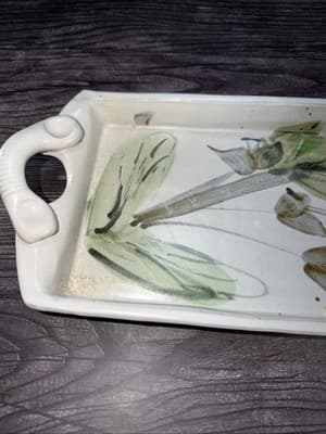 Vtg Studio Art Pottery Jewelry Tray Bathroom Vanity Organizer Tea Tray Long - Thumbnail 4