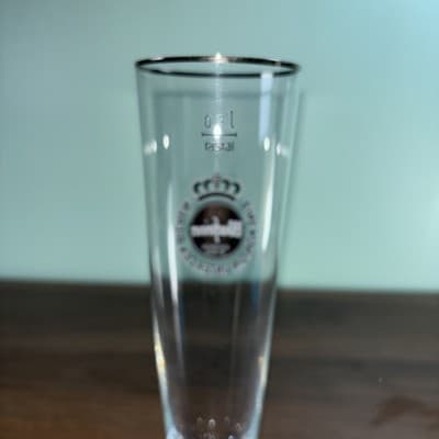 Warsteiner Gold Rimmed Beer Pilsner Lager Glass 0.3l / half pint Advertising VTG - Thumbnail 4