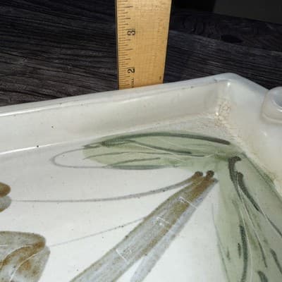 Vtg Studio Art Pottery Jewelry Tray Bathroom Vanity Organizer Tea Tray Long - Thumbnail 13
