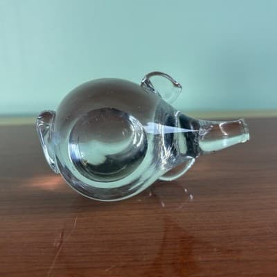 Glass Long Snout Nose PIG Hand Cooler or Paperweight Clear Figurine - Thumbnail 7