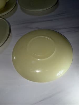 Anchor Hocking Rainbow Vintage 50S Yellow Saucer And Cups Set Of 4 - Thumbnail 14
