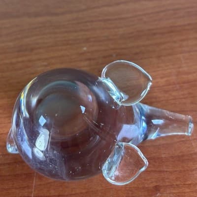 Glass Long Snout Nose PIG Hand Cooler or Paperweight Clear Figurine - Thumbnail 8