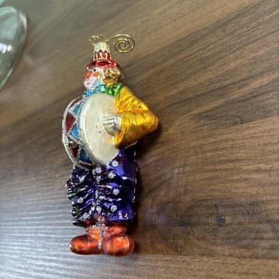 Bombay Co Glass Clown Christmas Tree Ornament Large 5.5” Colorful - Thumbnail 3