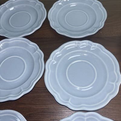 11 Pfaltzgraff GAZEBO BLUE Saucer Plates USA 5.75” NO Coffee Mugs Replacement - Thumbnail 8