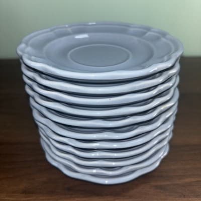 11 Pfaltzgraff GAZEBO BLUE Saucer Plates USA 5.75” NO Coffee Mugs Replacement